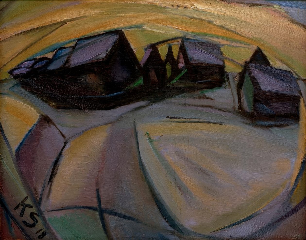 Snødekte hus av Kurt Schwitters