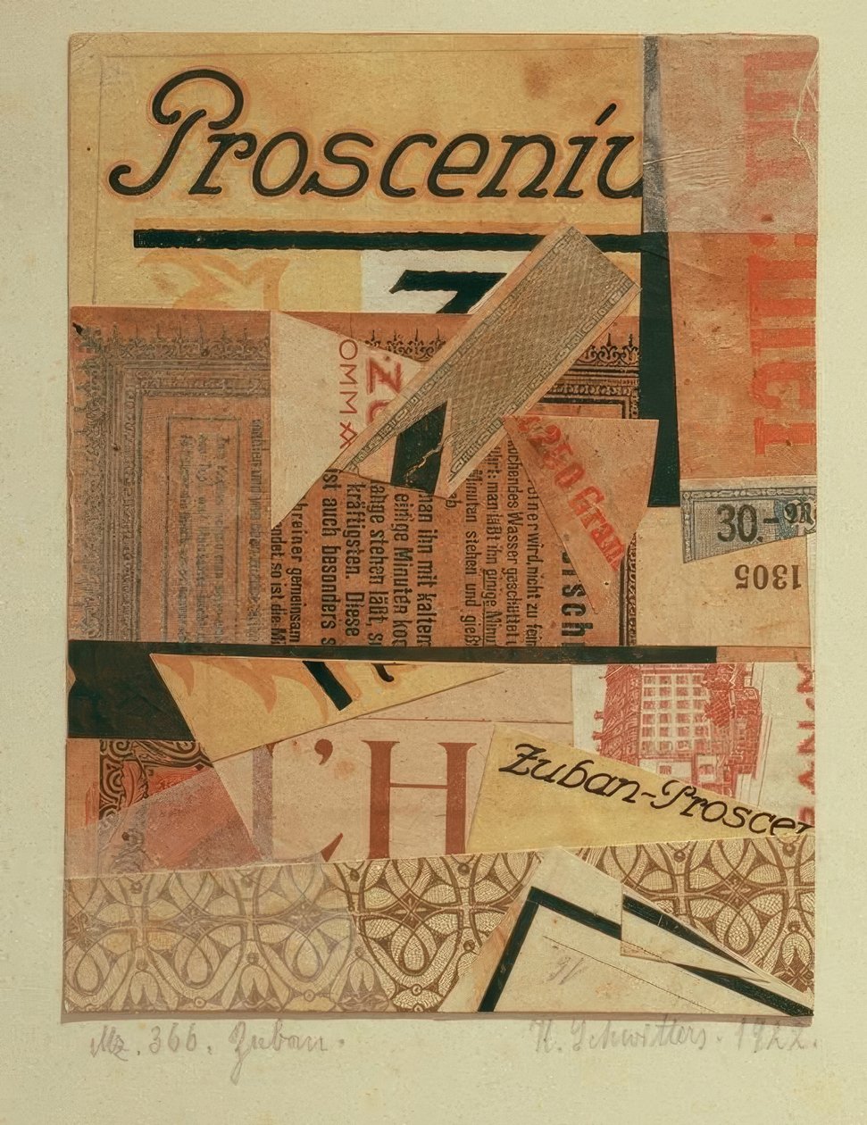 Zuban Merz 366 av Kurt Schwitters