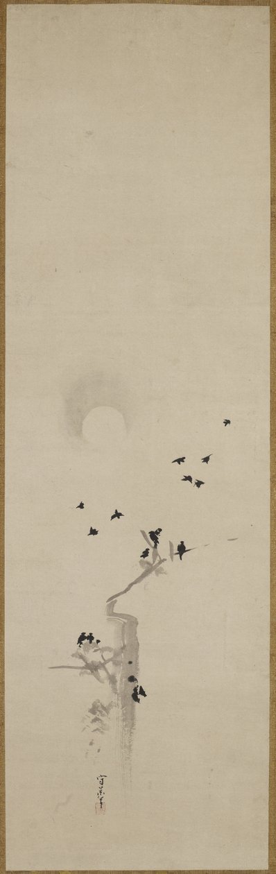 A Flock of Crows, ca. 1690-1700 (blekk på papir) av Kusumi Morikage Kusumi Morikage