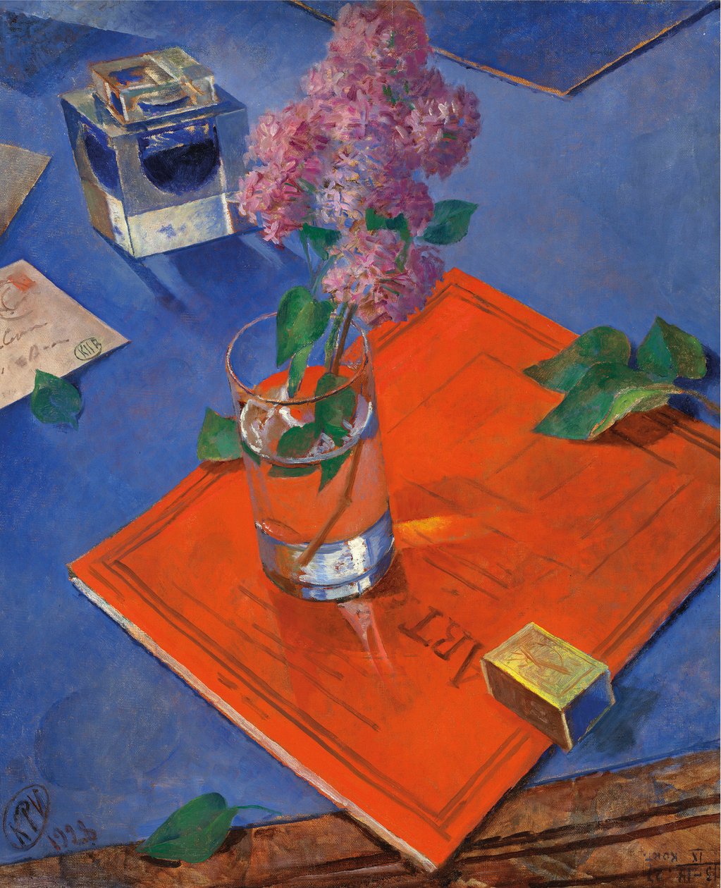 Stilleben med syrin, 1928. av Kuzma Sergeevich Petrov Vodkin