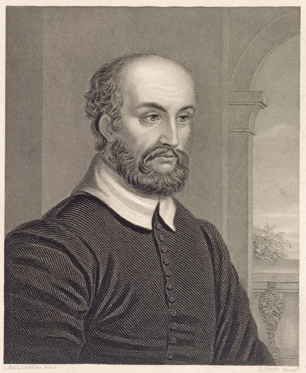 Andrea Palladio (1508-80), gravert av G. Cook av L. Bigleoschi