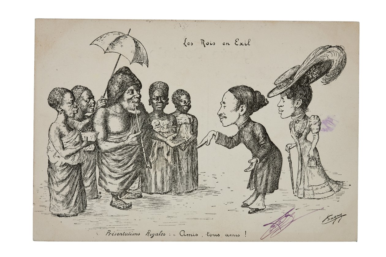 Konger i eksil. Kongelige presentasjoner: Venner, alle venner!, ca. 1906 av L. Chagny