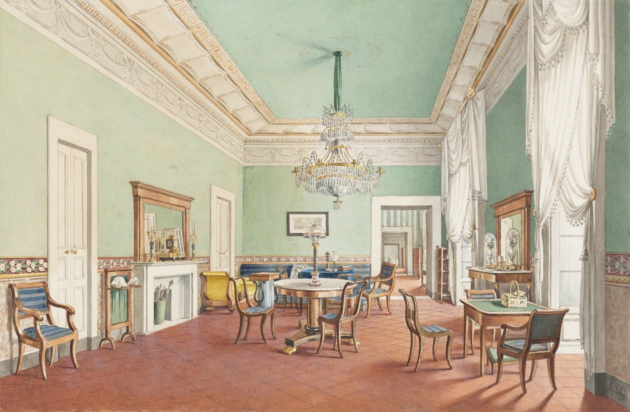 En salong i Palazzo Satriano, Napoli av L. Iely