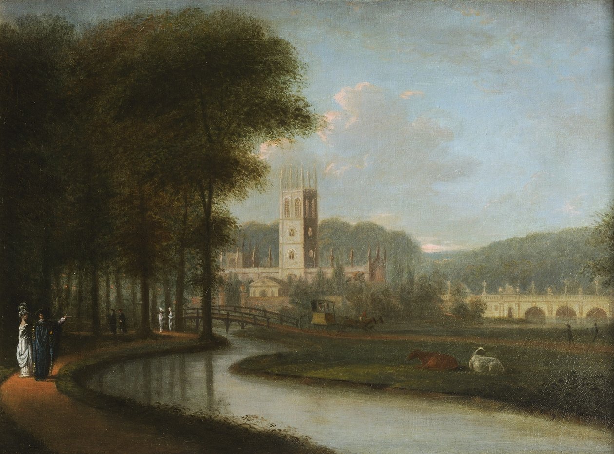 Magdalen Tower fra Meadows, 1778-79 av L. and Ramsay Duke