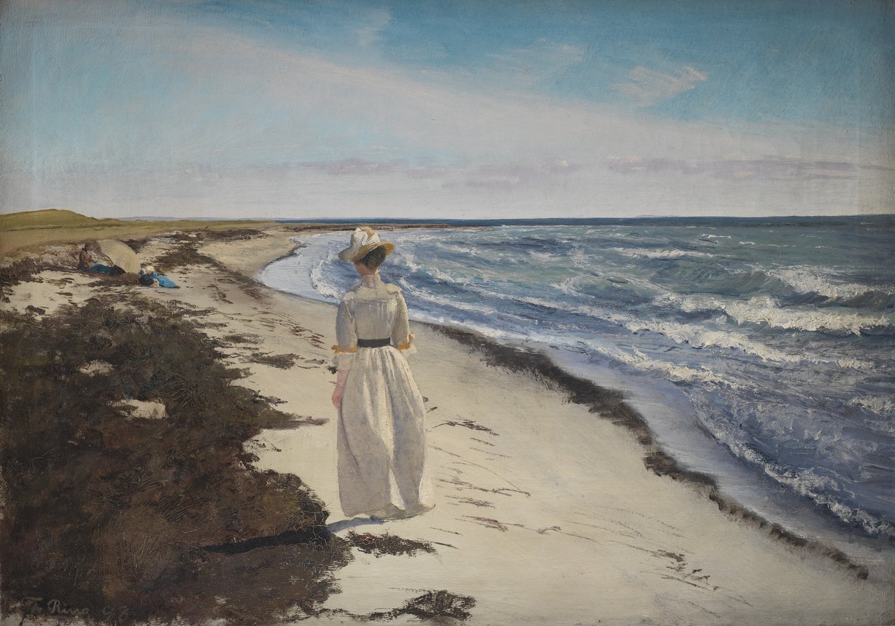 Dame ved Karrebæksminde Strand, Sjælland av Laurits Andersen Ring