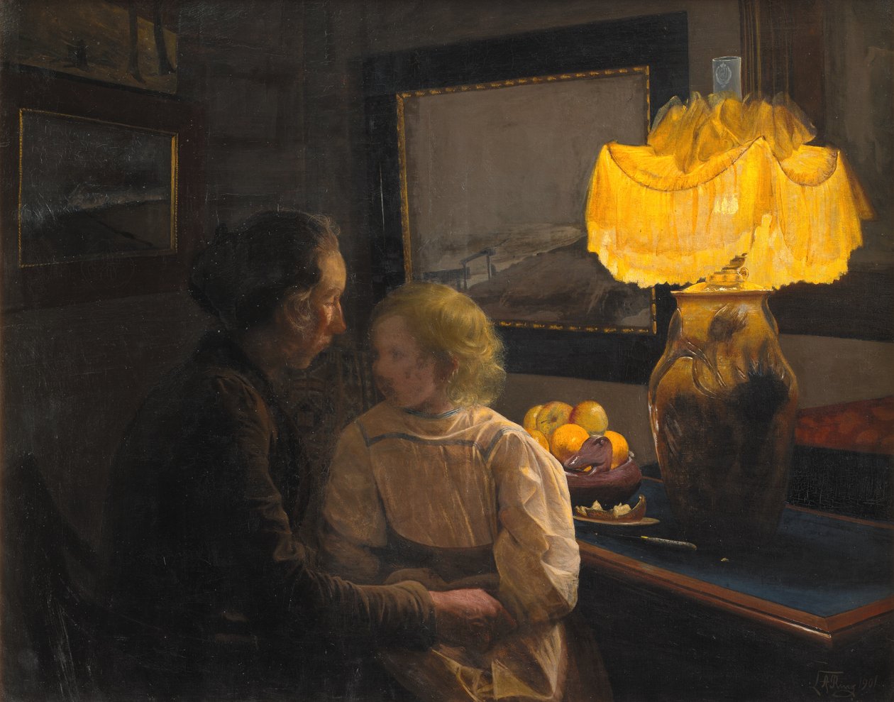 Kunstnerens kone og datter av Laurits Andersen Ring