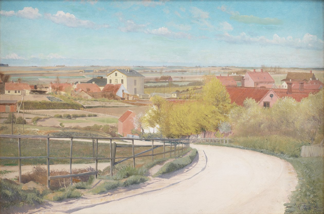 Utsikt fra en vei nær Næstved, Sjælland av Laurits Andersen Ring