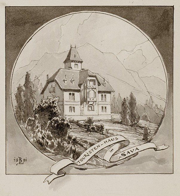 Turisthjem i Sava nær Jesenice av Ladislav Benesch