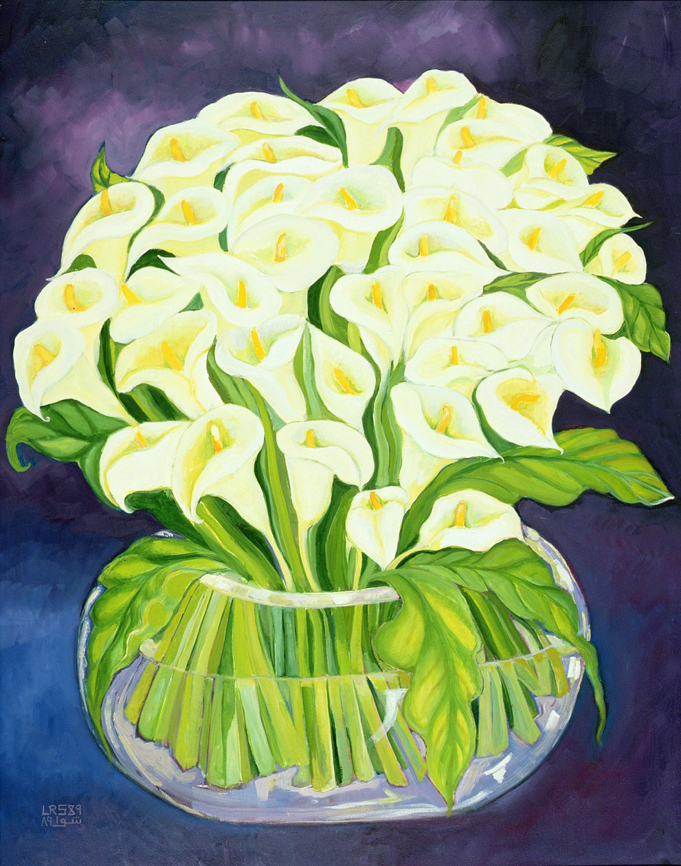 Calla Lilies, 1989 (akryl på lerret) av Laila Shawa