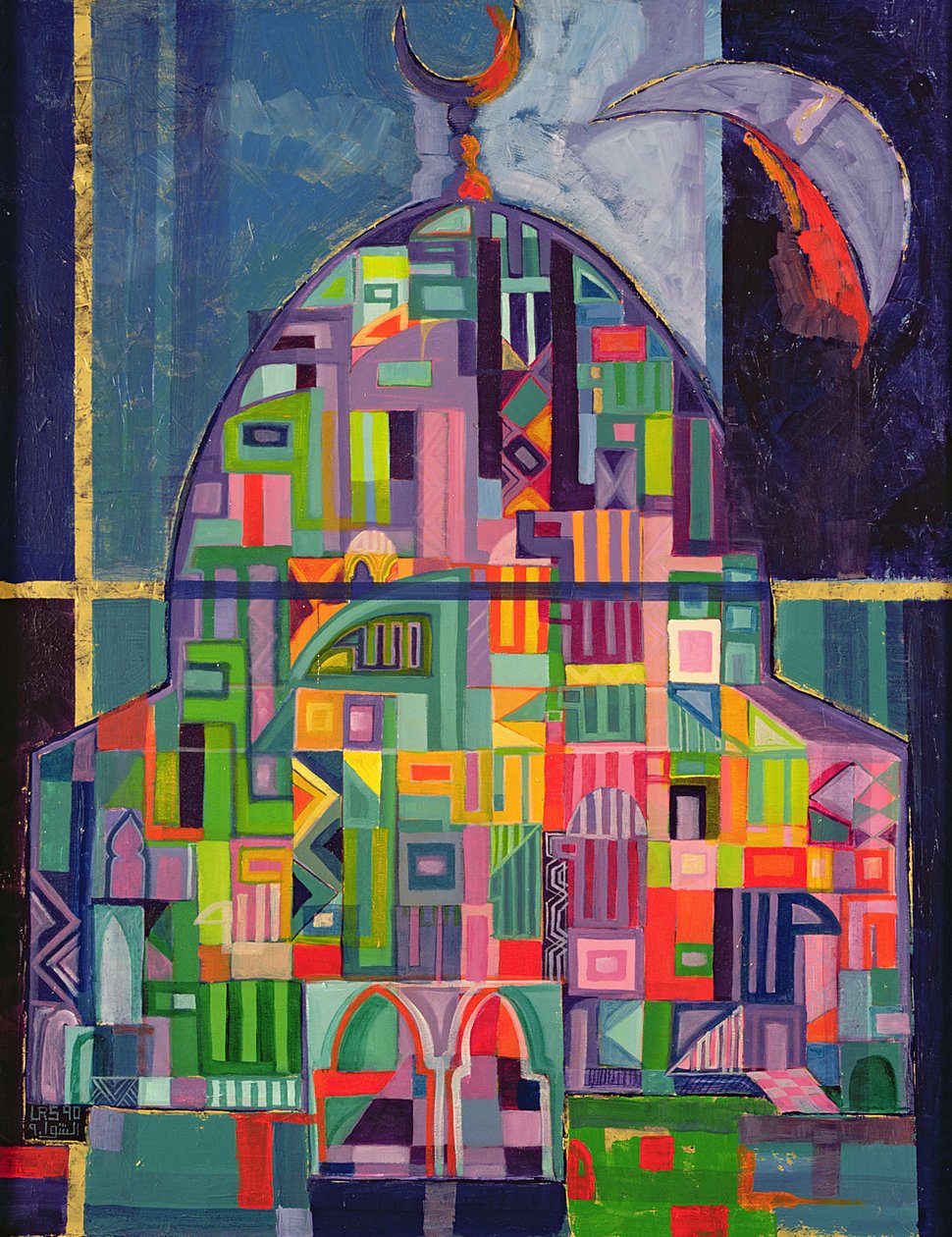 The House of God, 1993-94 (akryl og gullpigment på lerret) av Laila Shawa