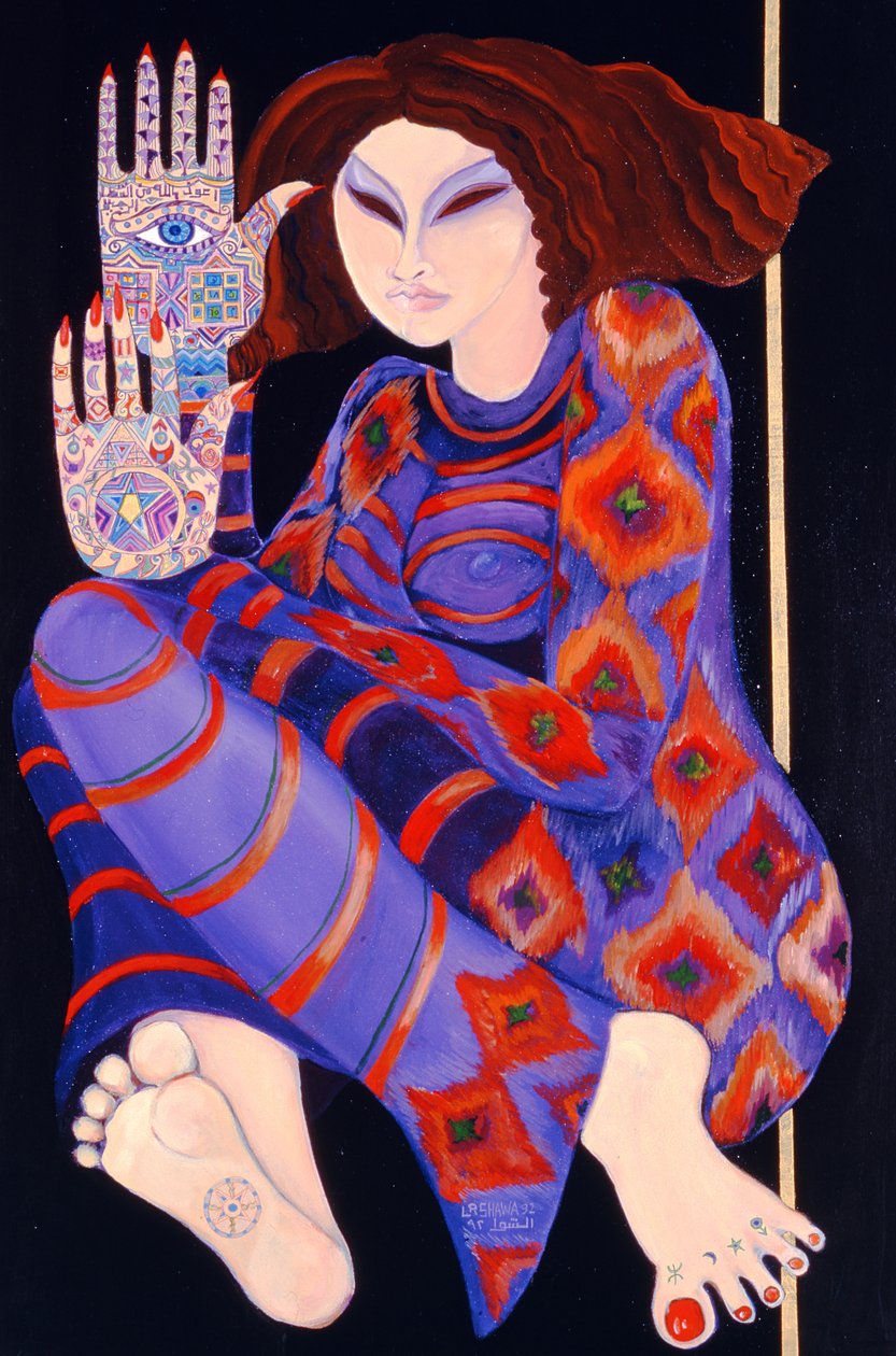 Zeinab Chasing the Devil (Del 2), 1992 (akryl på papir) (se også 279211) av Laila Shawa