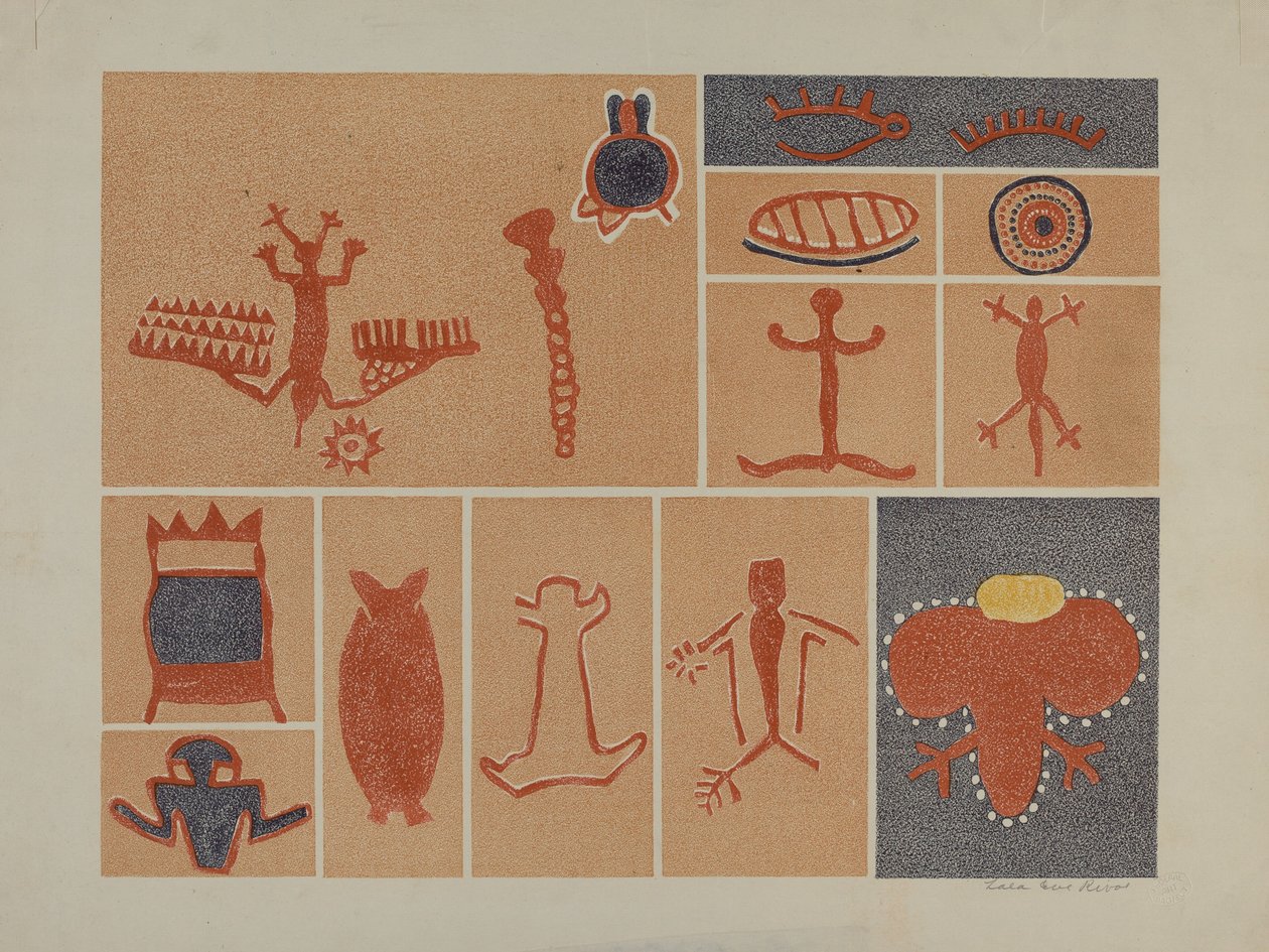 Petroglyph - Menneskefigurer av Lala Eve Rivol