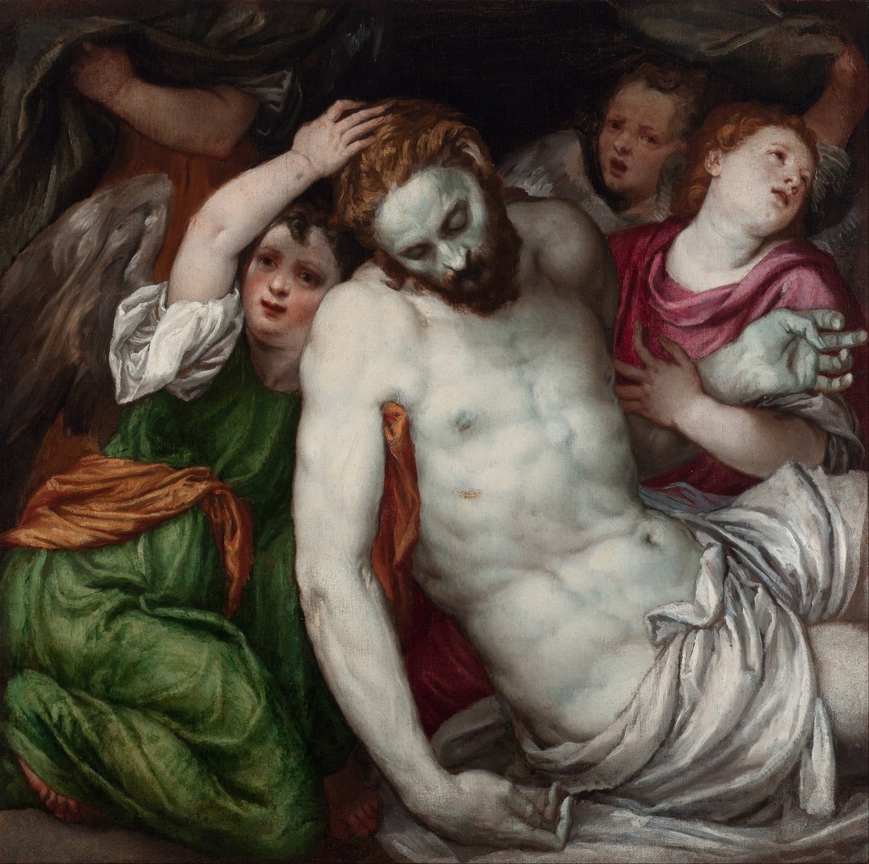 Pietà og engler av Lambert Sustris