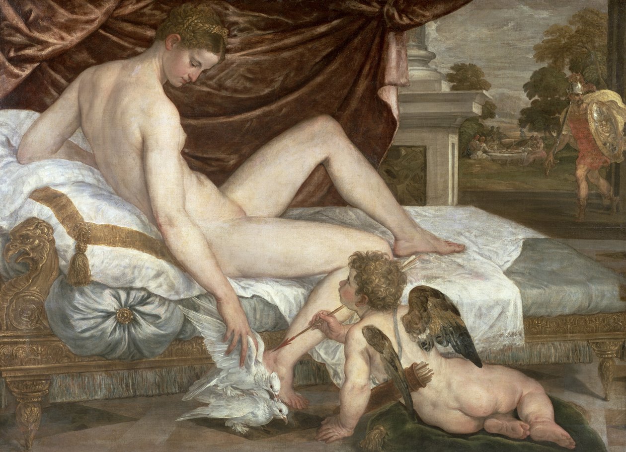 Venus og Amor, ca. 1555 av Lambert Sustris
