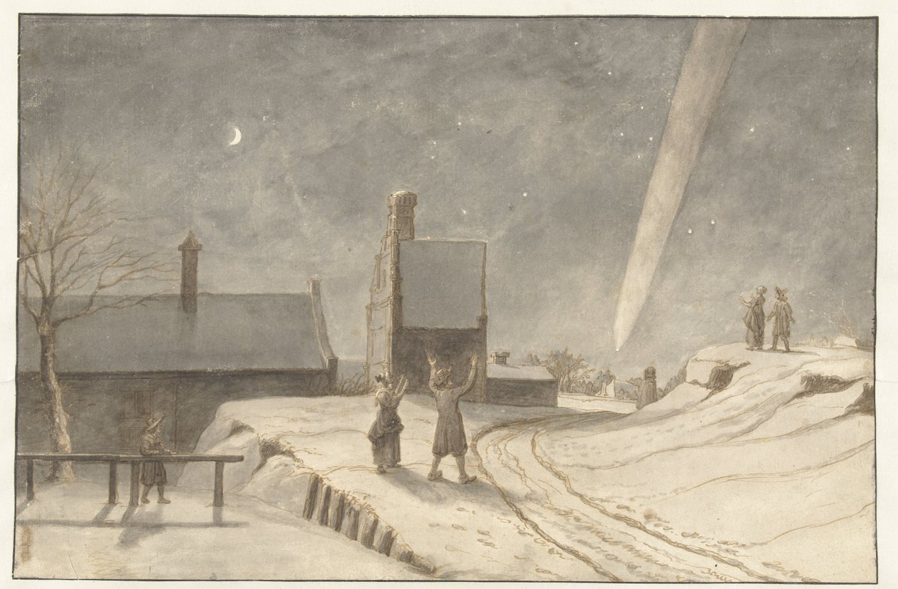 Halestjerne over Alkmaar, 1681 av Lambert Doomer