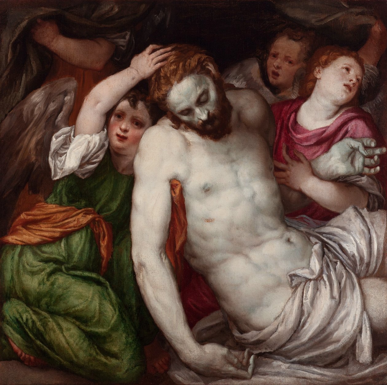 Pietà med engler av Lambert Sustris