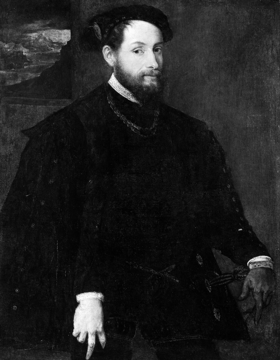 Portrett av en mann. av Lambert Sustris