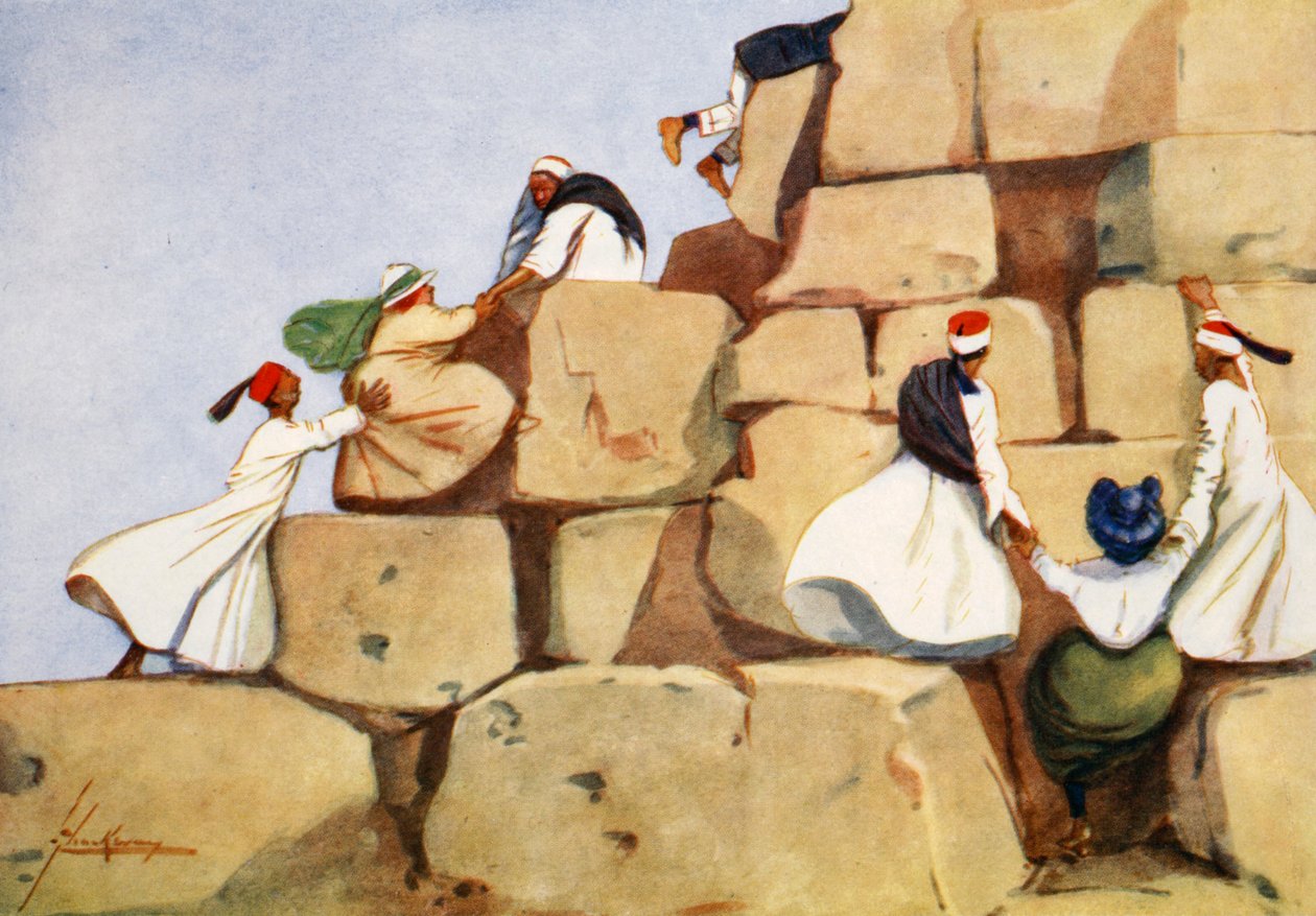 The Climbers, fra 'The Light Side of Egypt', 1908 av Lance Thackeray