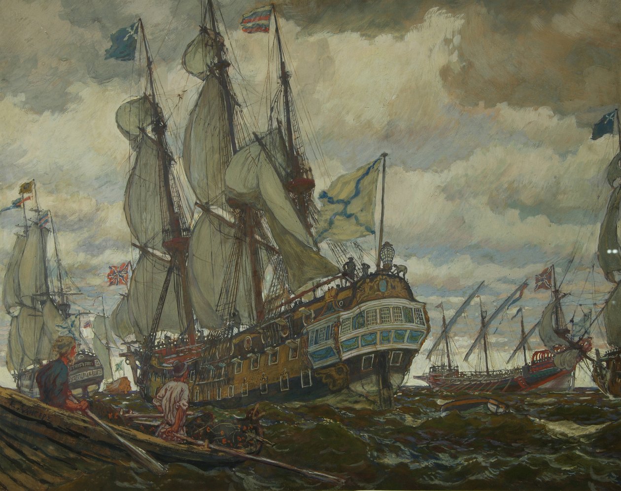 Flåten til Peter I, 1909 av Lanceray