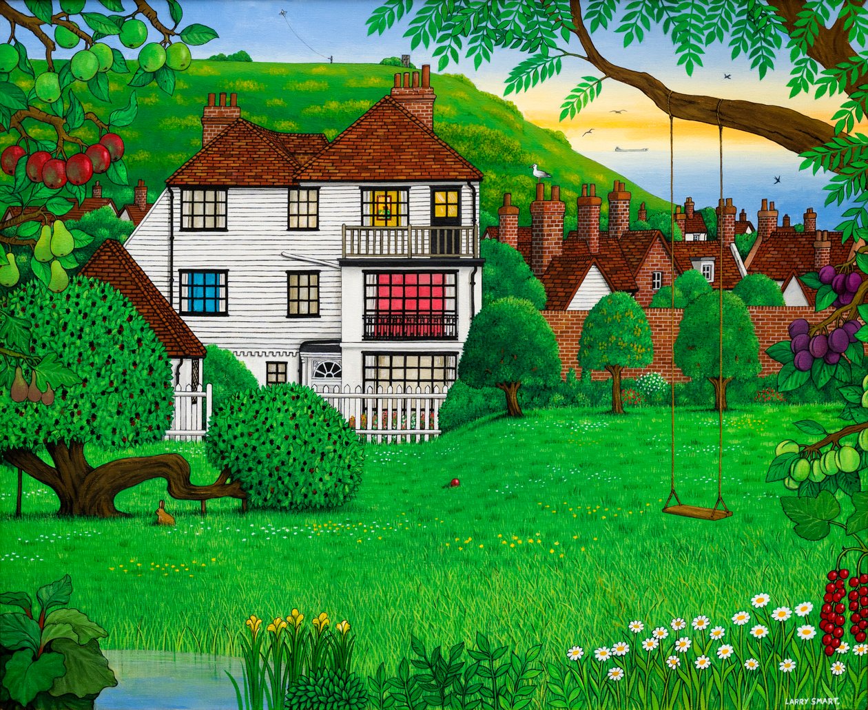 Hastings East Hill, 2001 (akryl) av Larry Smart