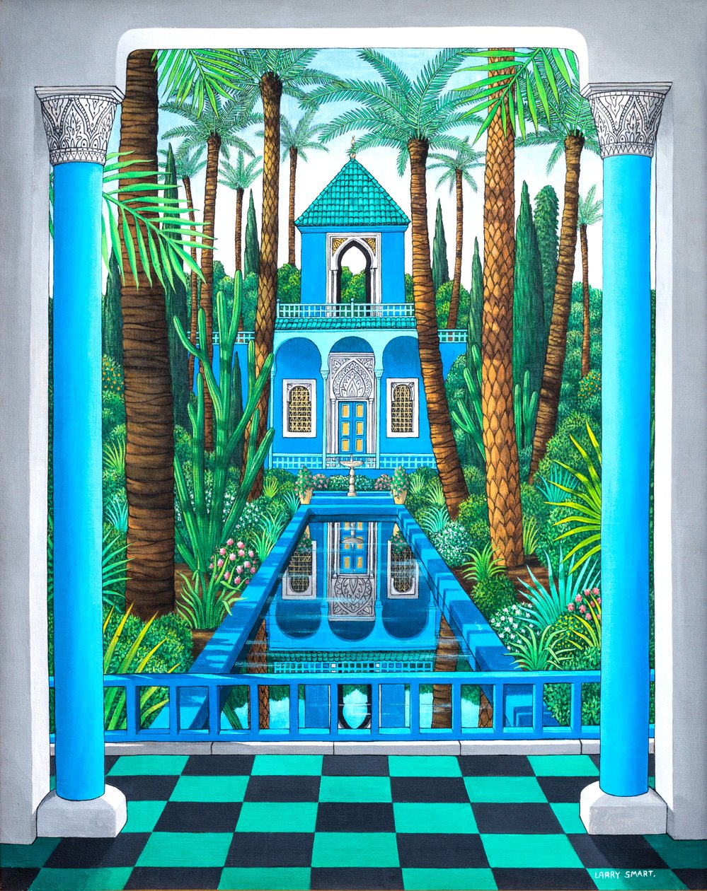 Marjorelle Reflections, 1998 (akryl) av Larry Smart