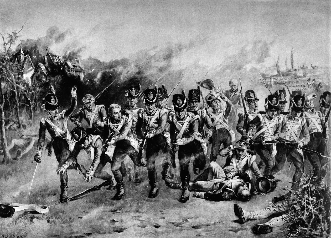 Slaget ved Waterloo (fotogravering) av Laslett John Pott