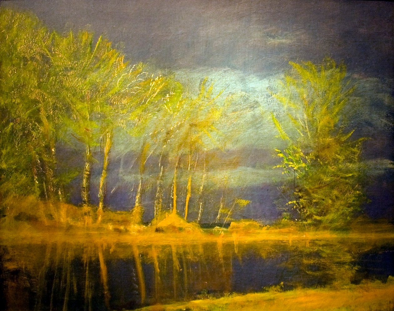 Aprilisi firs spring stormEngelsk: Lights_in_April_Spring_Stormn av Laszlo Mednyanszky