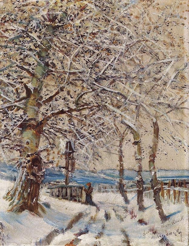 Trær med Hoar-frost av Laszlo Mednyanszky