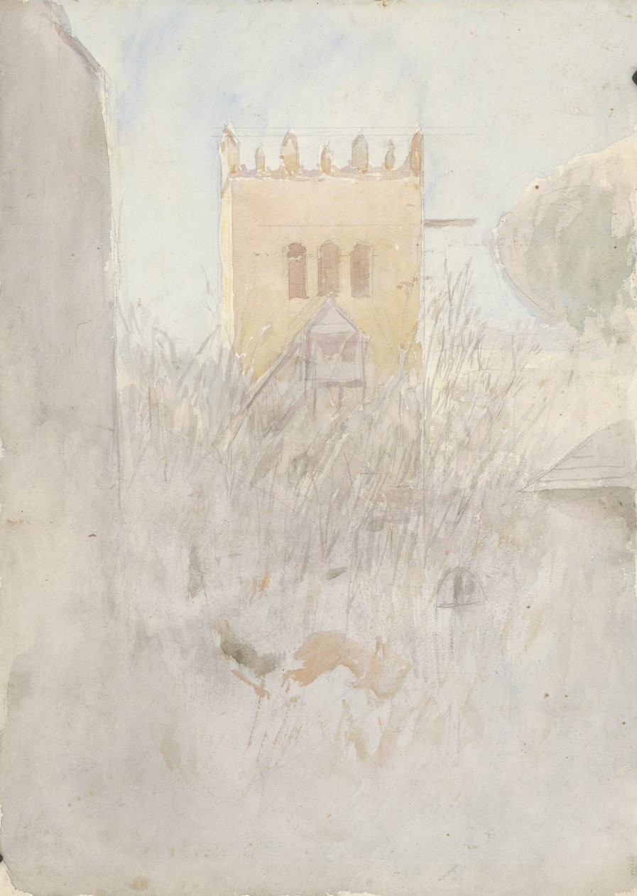 Klokketårn i Strážky II., 1890-1910 av Laszlo Mednyanszky
