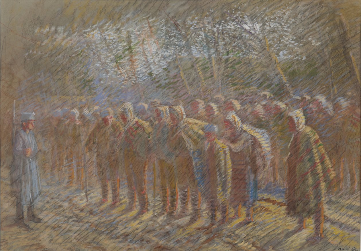 Krigsfangene, 1914. av Laszlo Mednyanszky