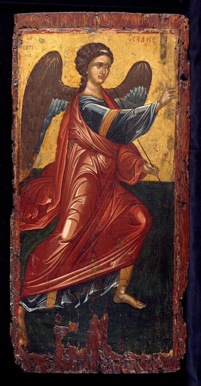 Erkeengelen Gabriel, fra en kunngjøringsscene på kongedøren til en ikonostase av Byzantine Greek