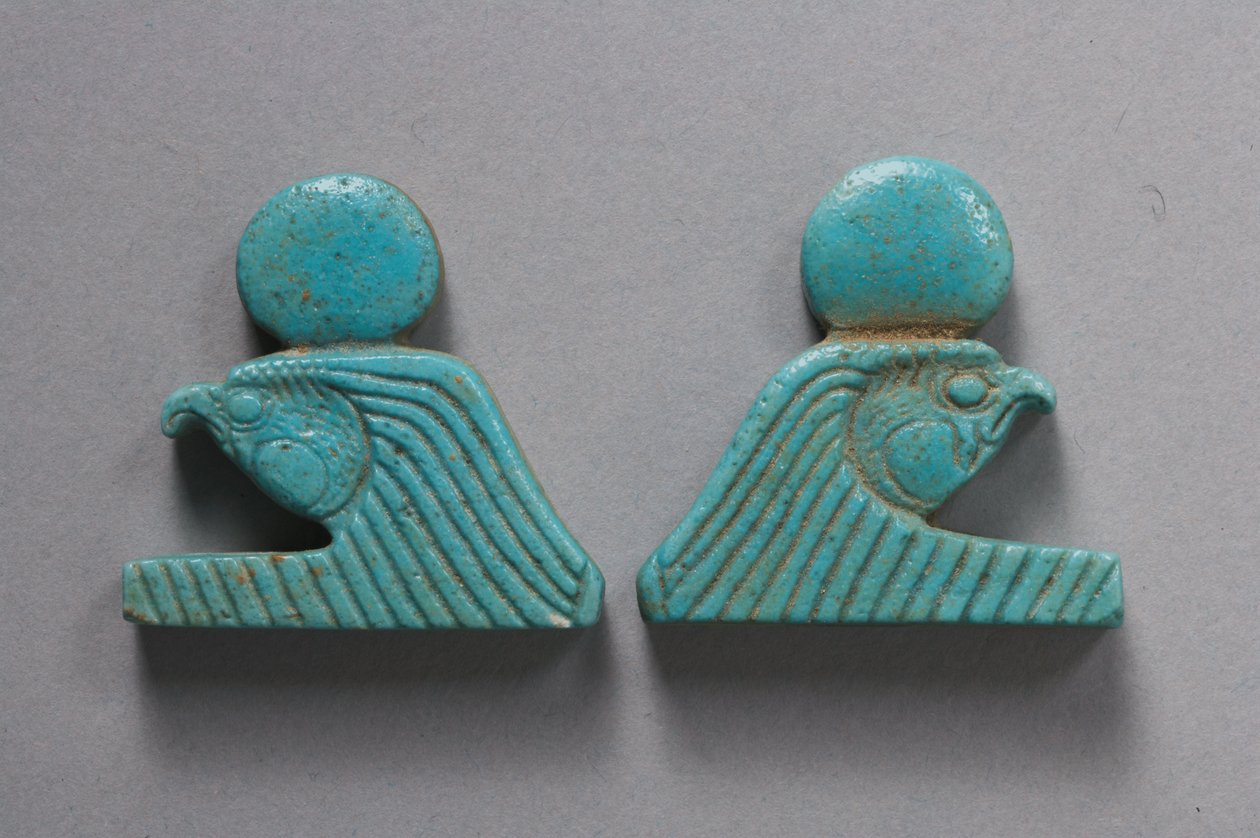 Falkehodede kjedeterminaler (fajanse) av Late Period Egyptian