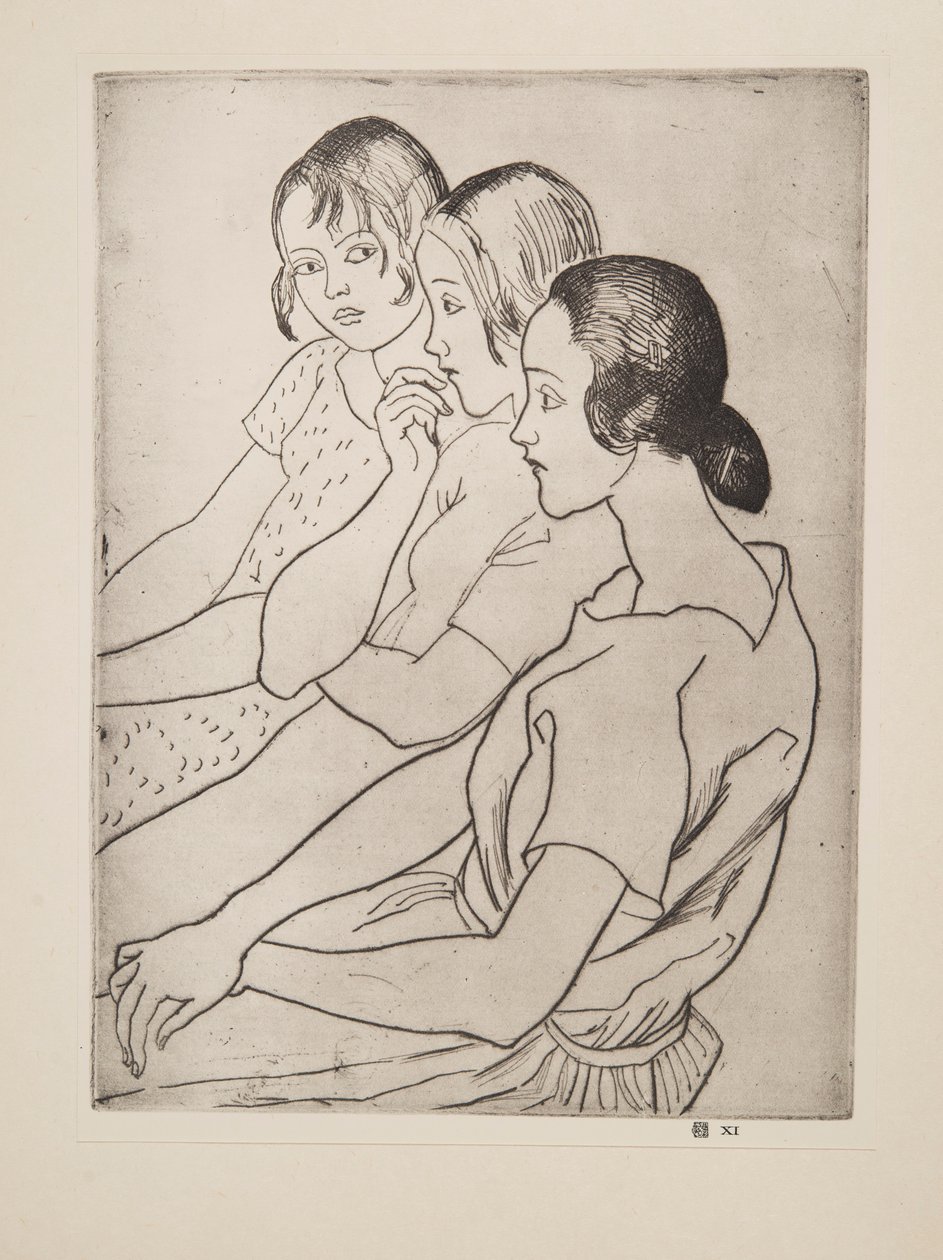 Country Girls, pub. 1927. av Laura Knight