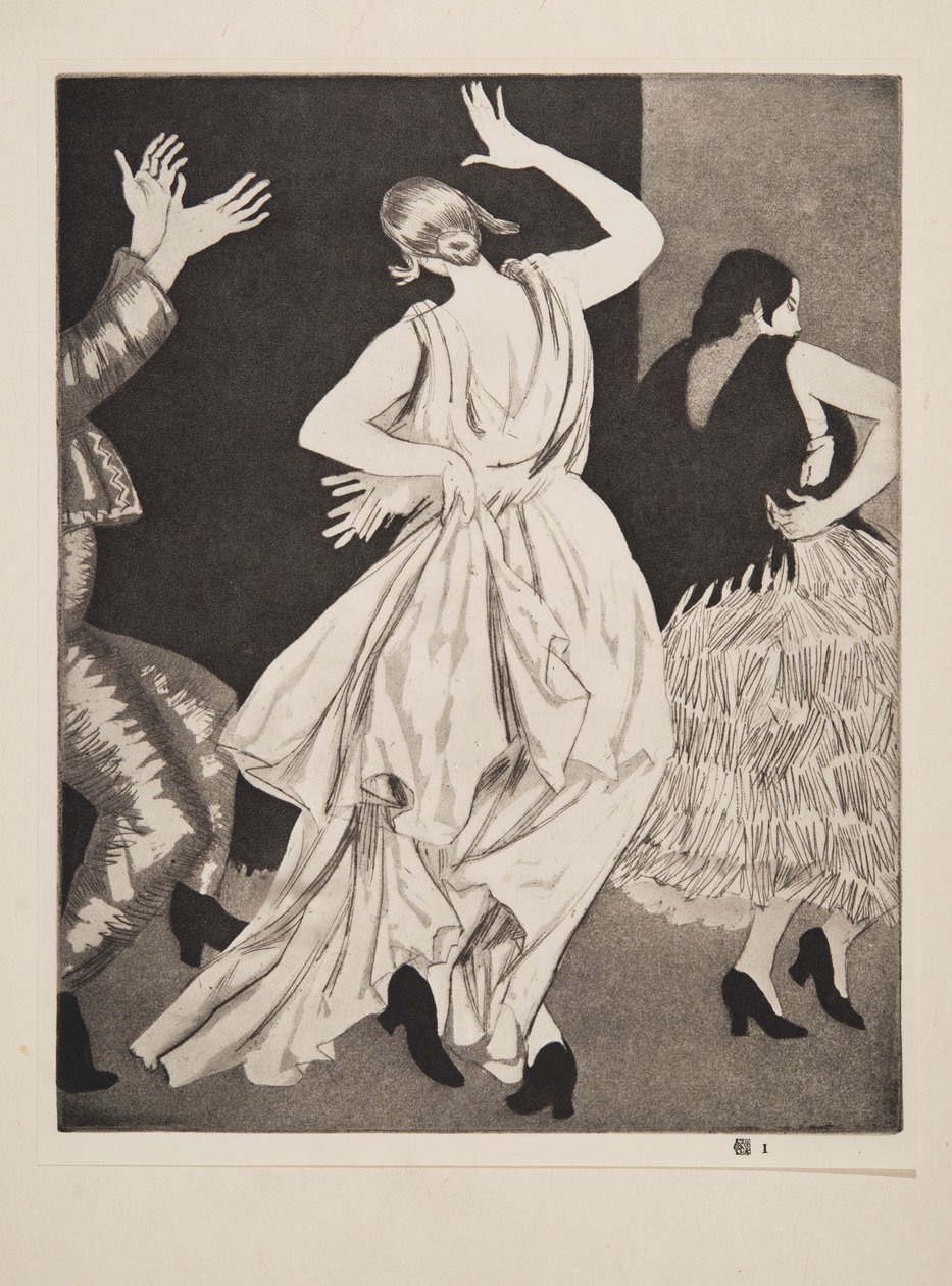 Spansk danser nr. 1, pub. 1923. av Laura Knight