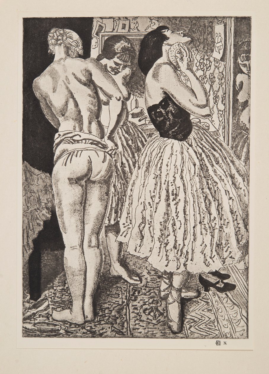 Three Graces of the Ballet, pub. 1927. av Laura Knight