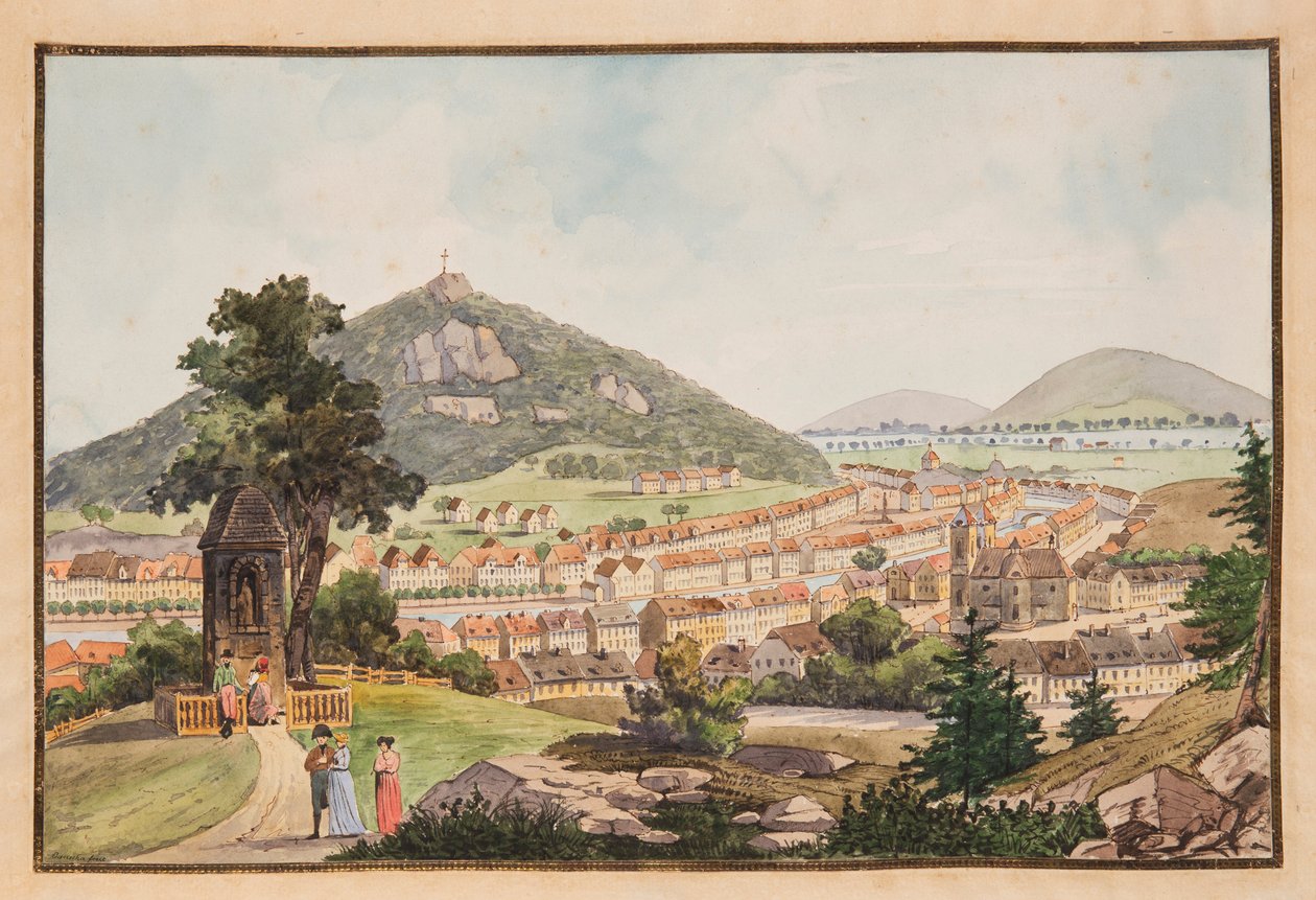 Utsikt over Karlsbad Karlovy Vary, ca. 1800. av Laurenz Janscha