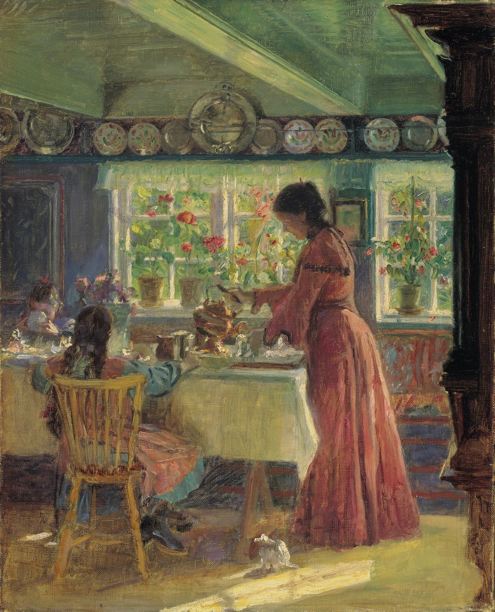 Skjenker morgenkaffen av Laurits Regner Tuxen