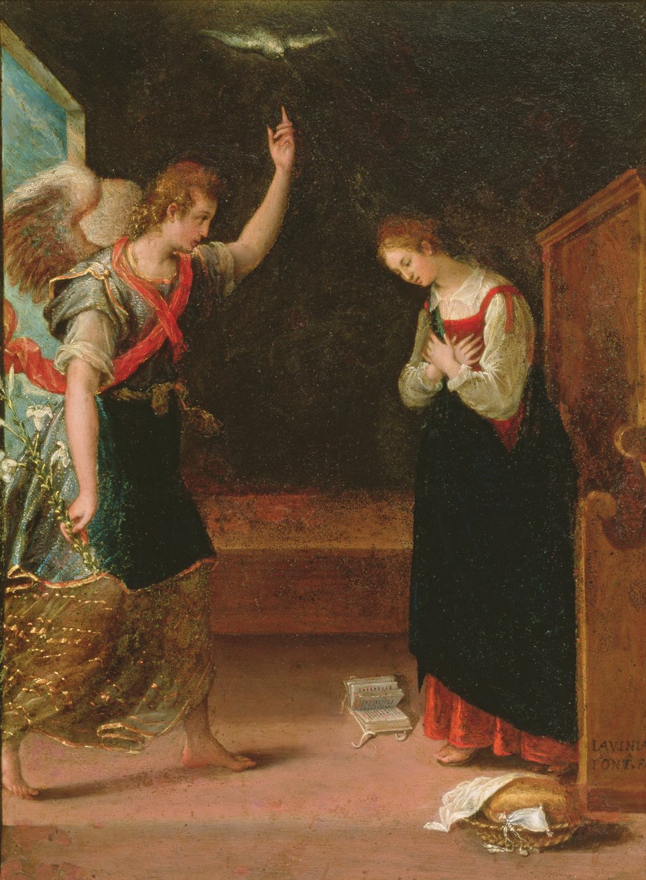 Kunngjøring (olje på kobber) av Lavinia Fontana