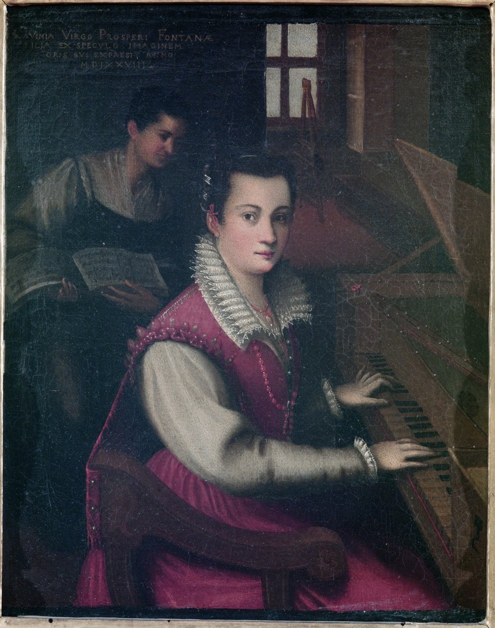 Selvportrett, 1578 (olje uten lerret) av Lavinia Fontana