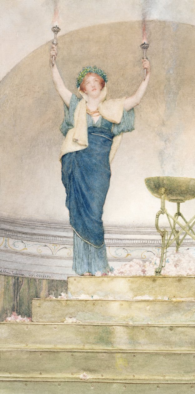 A Priestess of Hymen (wc på papir) av Lawrence Alma Tadema