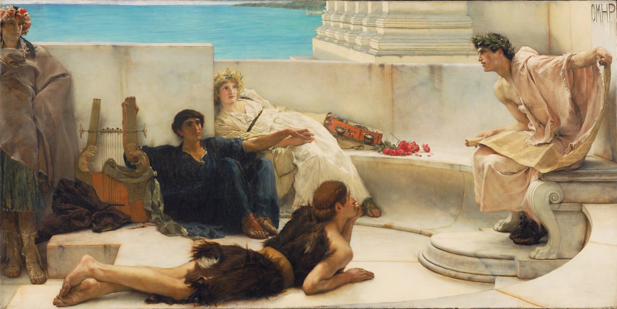 En lesning fra Homer av Lawrence Alma Tadema