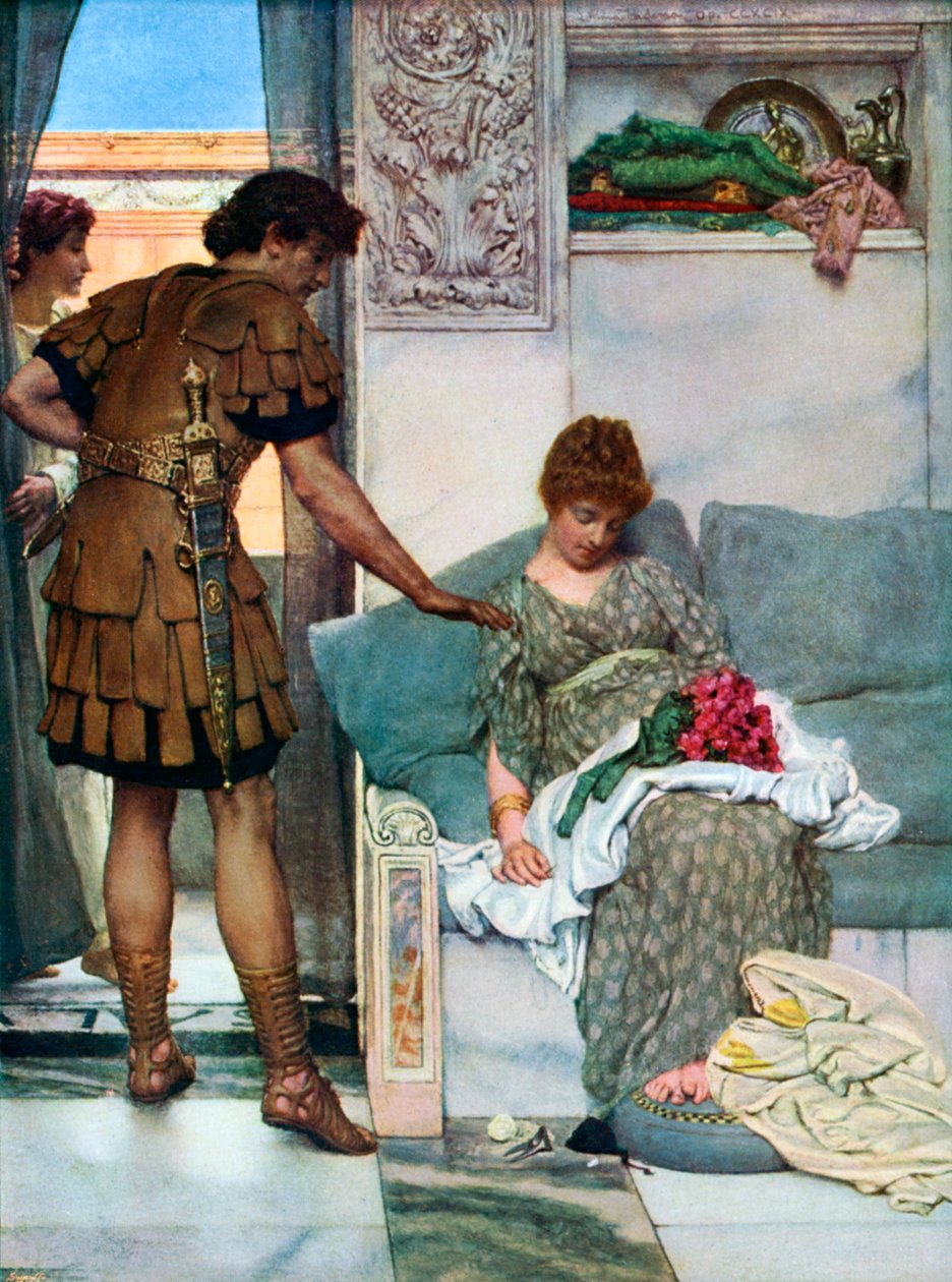 En stille hilsen, 1908-1909. av Lawrence Alma Tadema