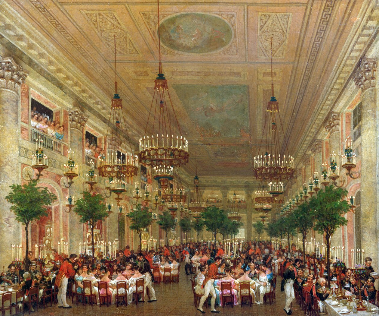 Fest på Tuileriene for å feire ekteskapet til Leopold I (1790-1865) med prinsesse Louise av Orleans (1812-50) 1832 av Le Baron Attalin