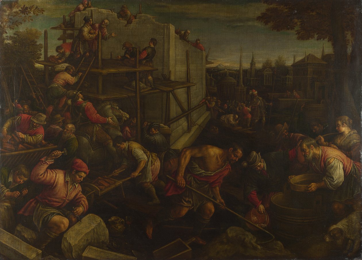 Babelstårnet, ca. 1600 av Leandro Bassano