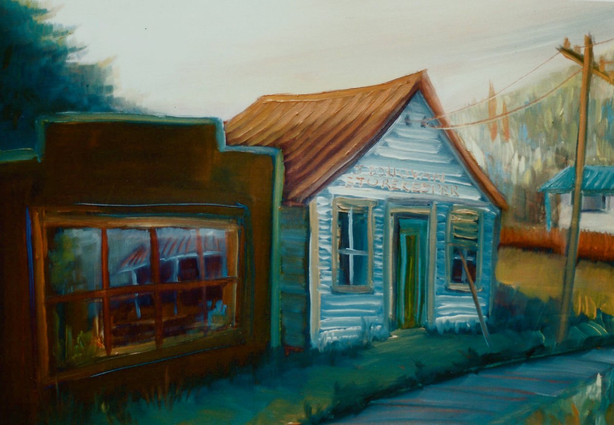 Ghost Town, West Coast, NZ, 1998 (olje på papir) av Lee Campbell