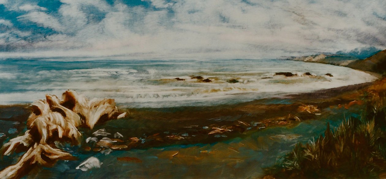 Kaikoura NZ, 2000 (olje på papir) av Lee Campbell