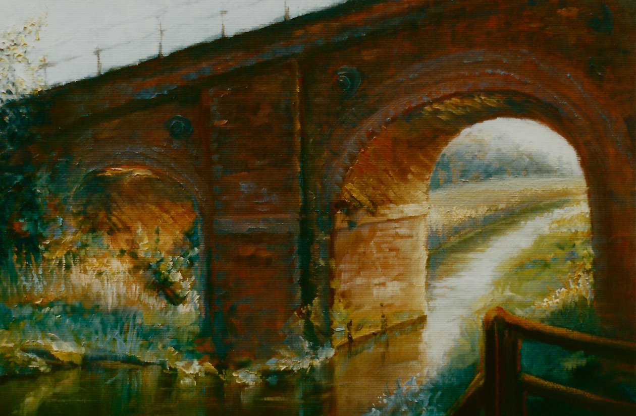 Railway Arches, 1997 (olje på papir) av Lee Campbell