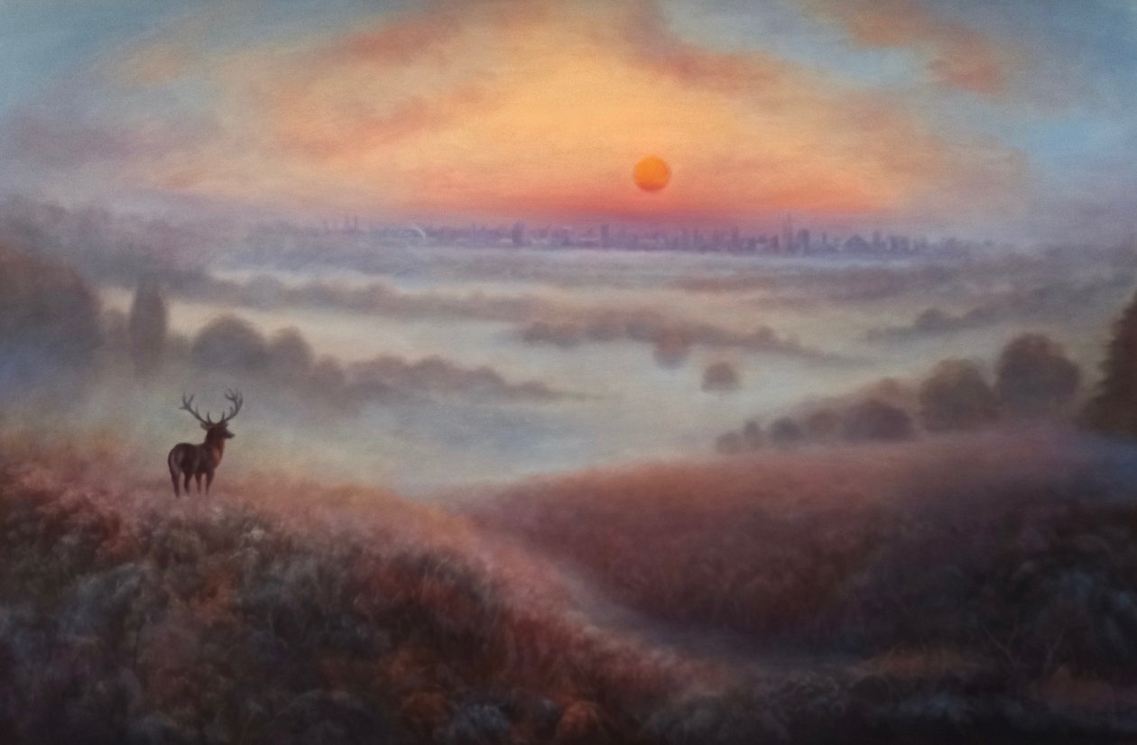 Richmond Dawn, 2021 (olje på lerret) av Lee Campbell
