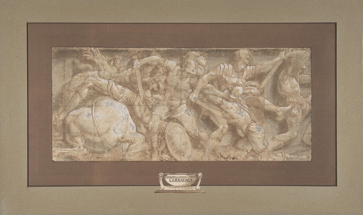 Slagscene, 1511-87. av Lelio Orsi