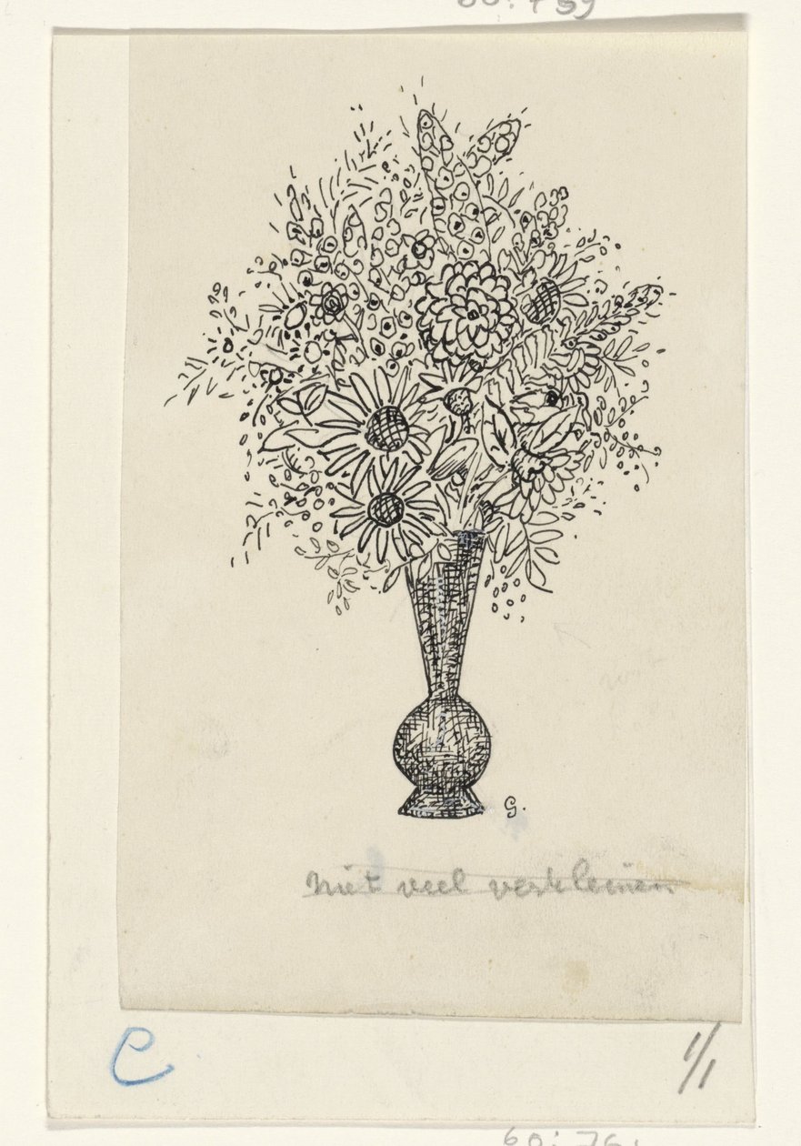 blomstervase av Leo Gestel (signed by artist)